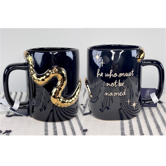 NEW Rae Dunn x Harry Potter Gold Snake Voldemort Mug - Picture 1 of 7